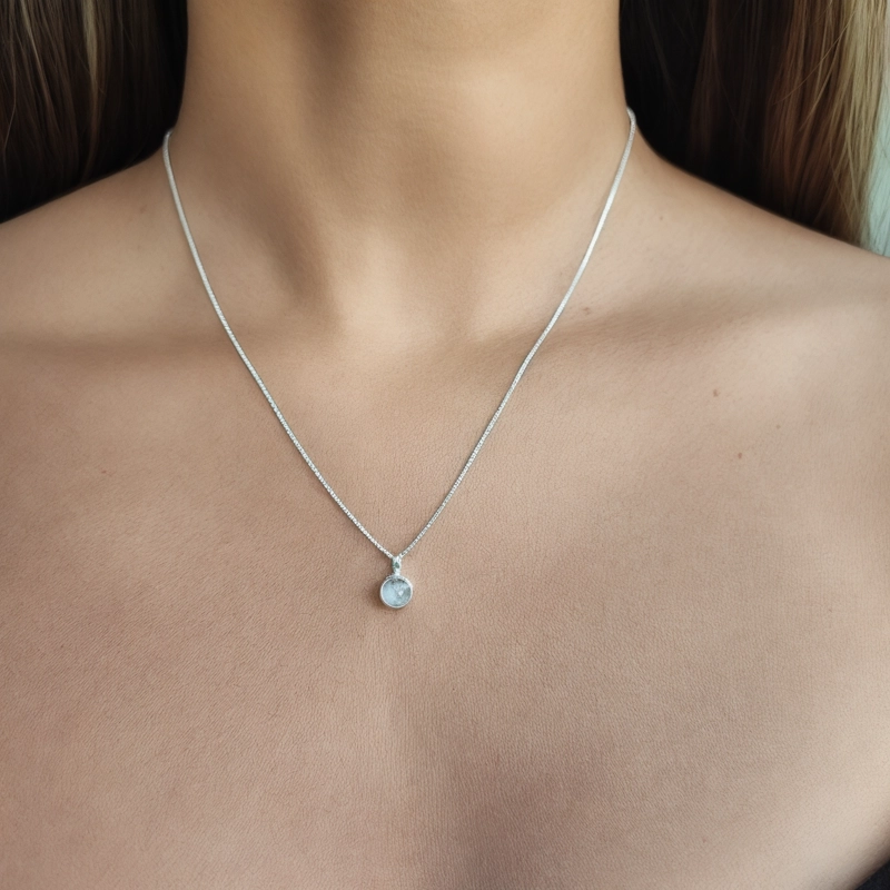 COLLAR ANDREA COGGIOLA JOYAS PLATA FINA 925 NAISHA PIEDRA LUNA - 4