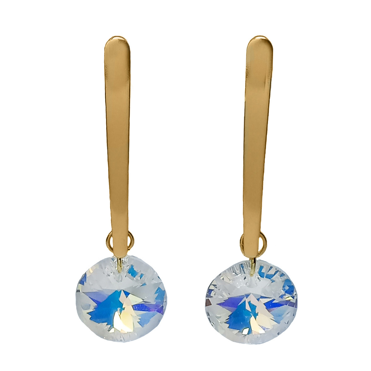 AROS ANDREA COGGIOLA JOYAS CRISTAL AUSTRIACO AURORA BOREALE ENCHAPADO ORO 18K - 1