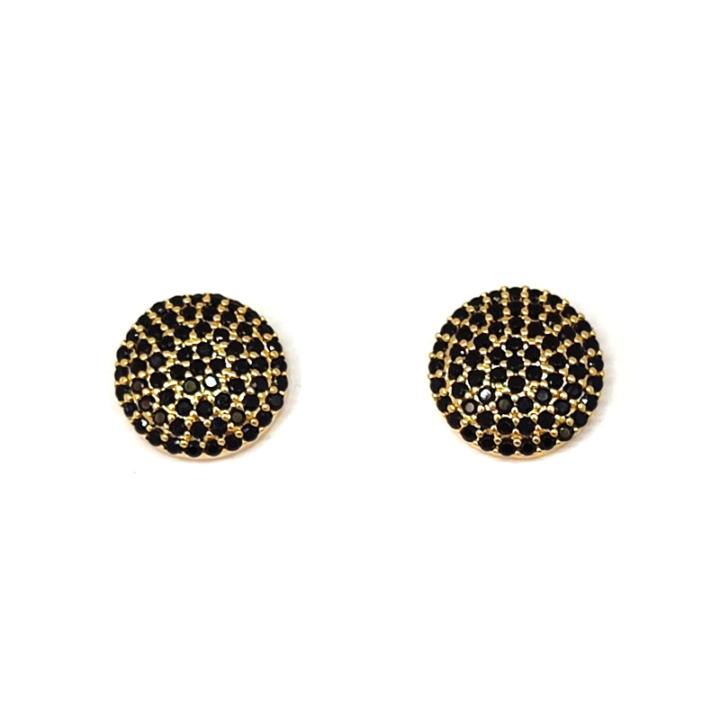 AROS ANDREA COGGIOLA JOYAS SALMA CIRCÓN NEGRO ENCHAPADO ORO 18K - 2