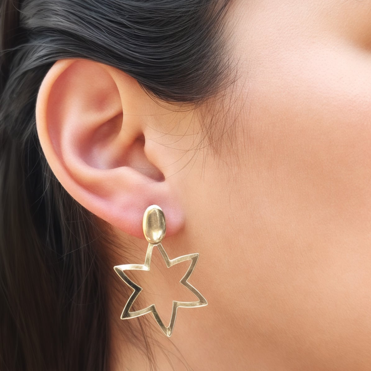 AROS ANDREA COGGIOLA JOYAS ESTRELLA CALADA COLGANTE ENCHAPADO ORO 18K - 2