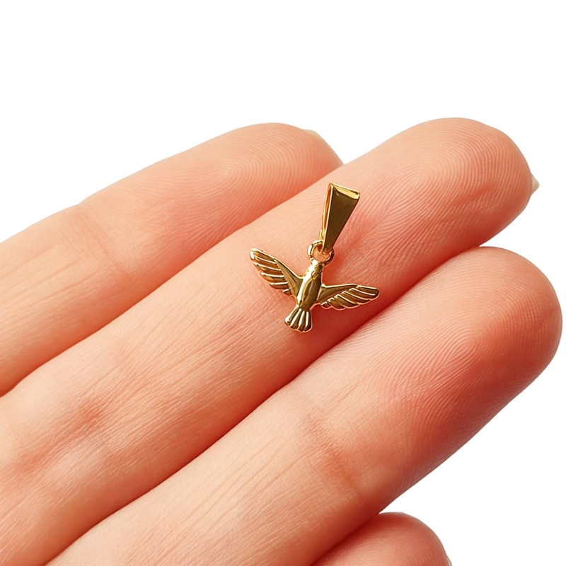 COLGANTE ESPIRITU SANTO MINI ENCHAPADO ORO 18K - 2