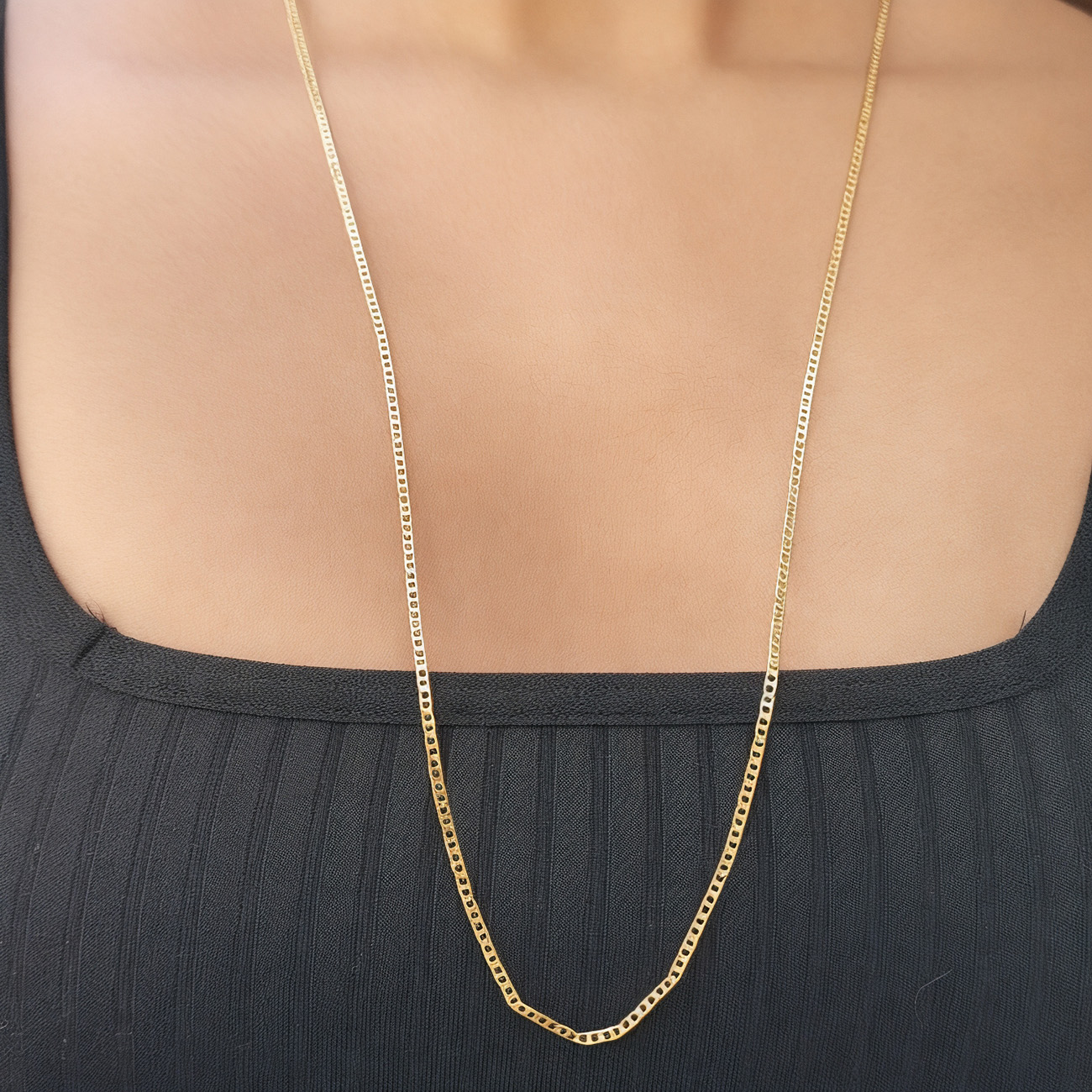 CADENA ANDREA COGGIOLA JOYAS ENCHAPADO ORO 18K CHADI ESLABÓN PLANO - 2