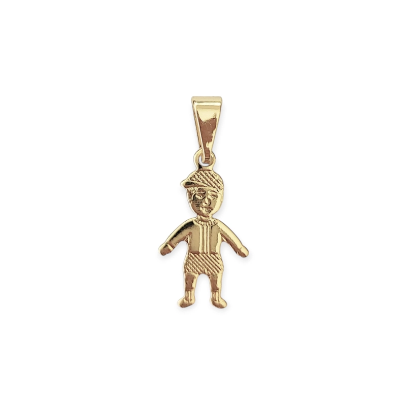 COLGANTE NIÑO SATINADO ENCHAPADO ORO 18K - 1