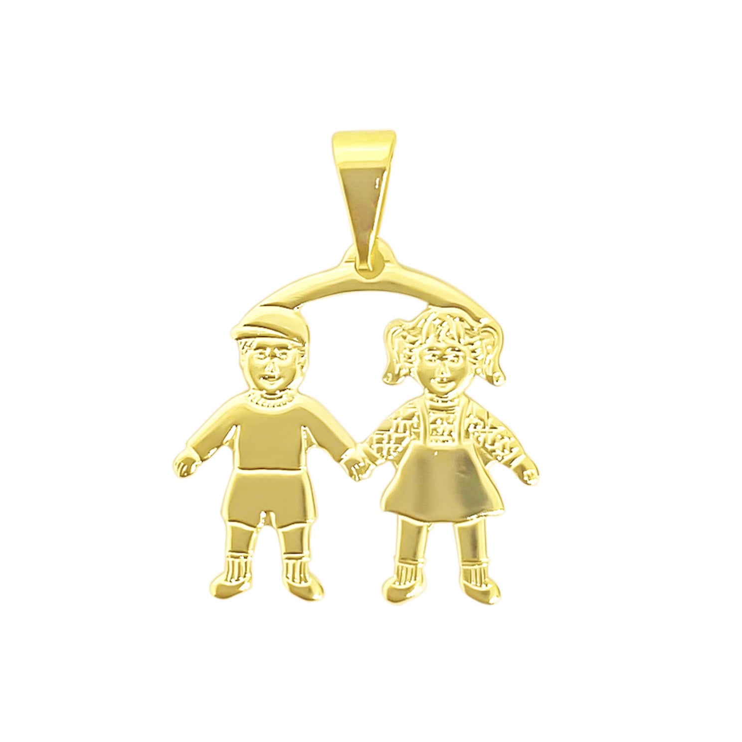 COLGANTE PAREJAS NIÑOS ENCHAPADO ORO 18K - 1