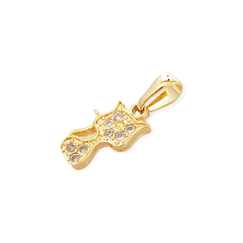COLGANTE GATO CIRCÓN EN COLOR BLANCO MINI ENCHAPADO ORO 18K - 2