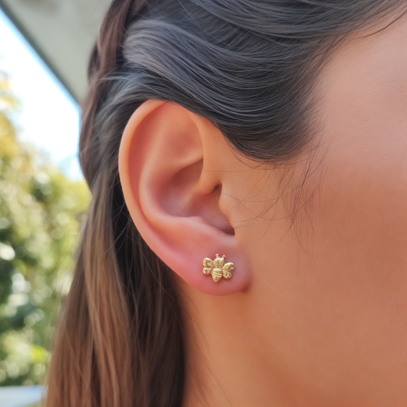 AROS ANDREA COGGIOLA JOYAS ABEJA MINI ENCHAPADO ORO 18K - 4