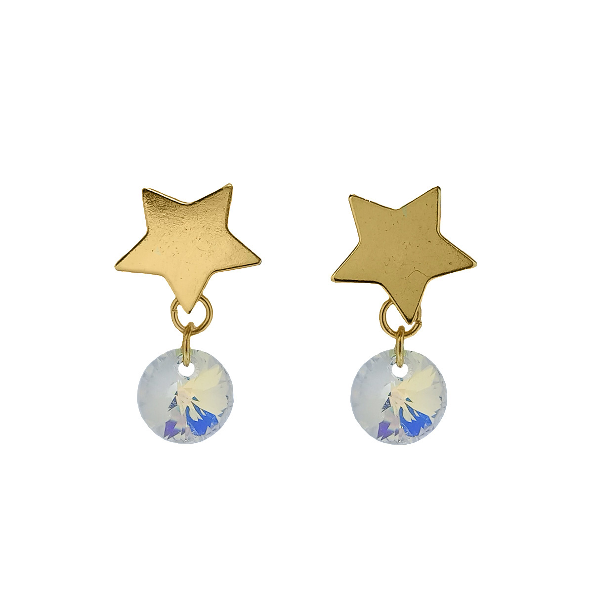 AROS ANDREA COGGIOLA JOYAS ESTRELLA CRISTAL AUSTRIACO AURORE BOREALE ENCHAPADO ORO 18K - 1