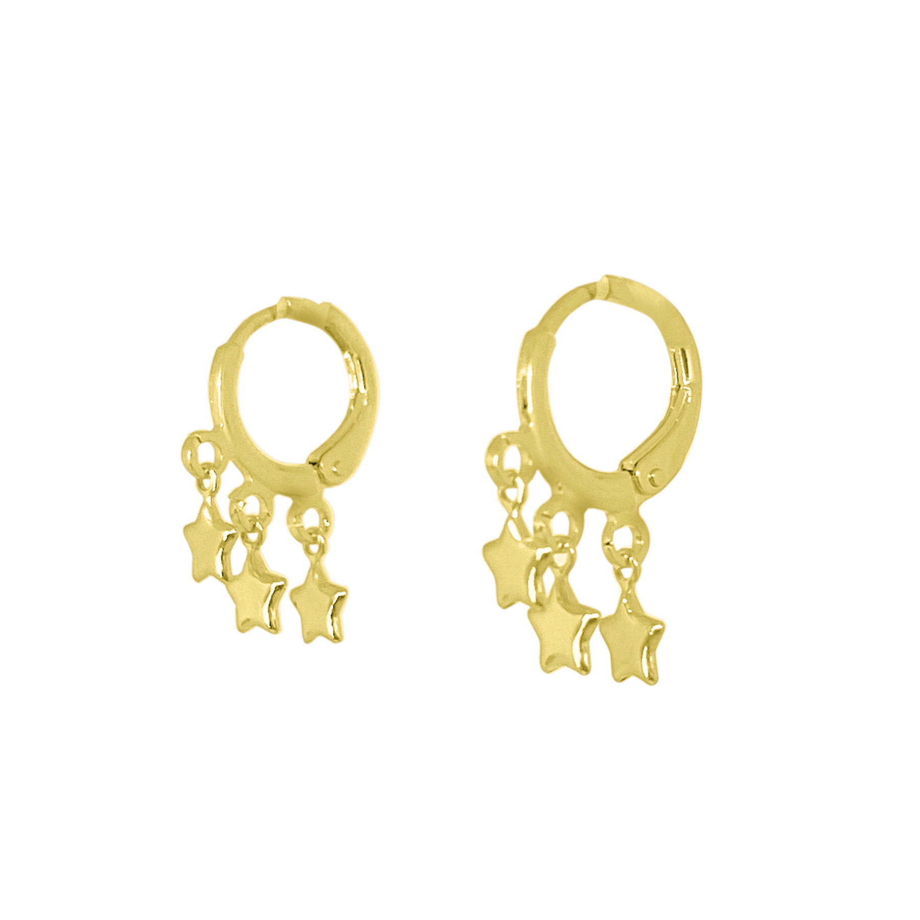 AROS ANDREA COGGIOLA JOYAS ARGOLLAS TRES ESTRELLAS ENCHAPADO ORO 18K - 1