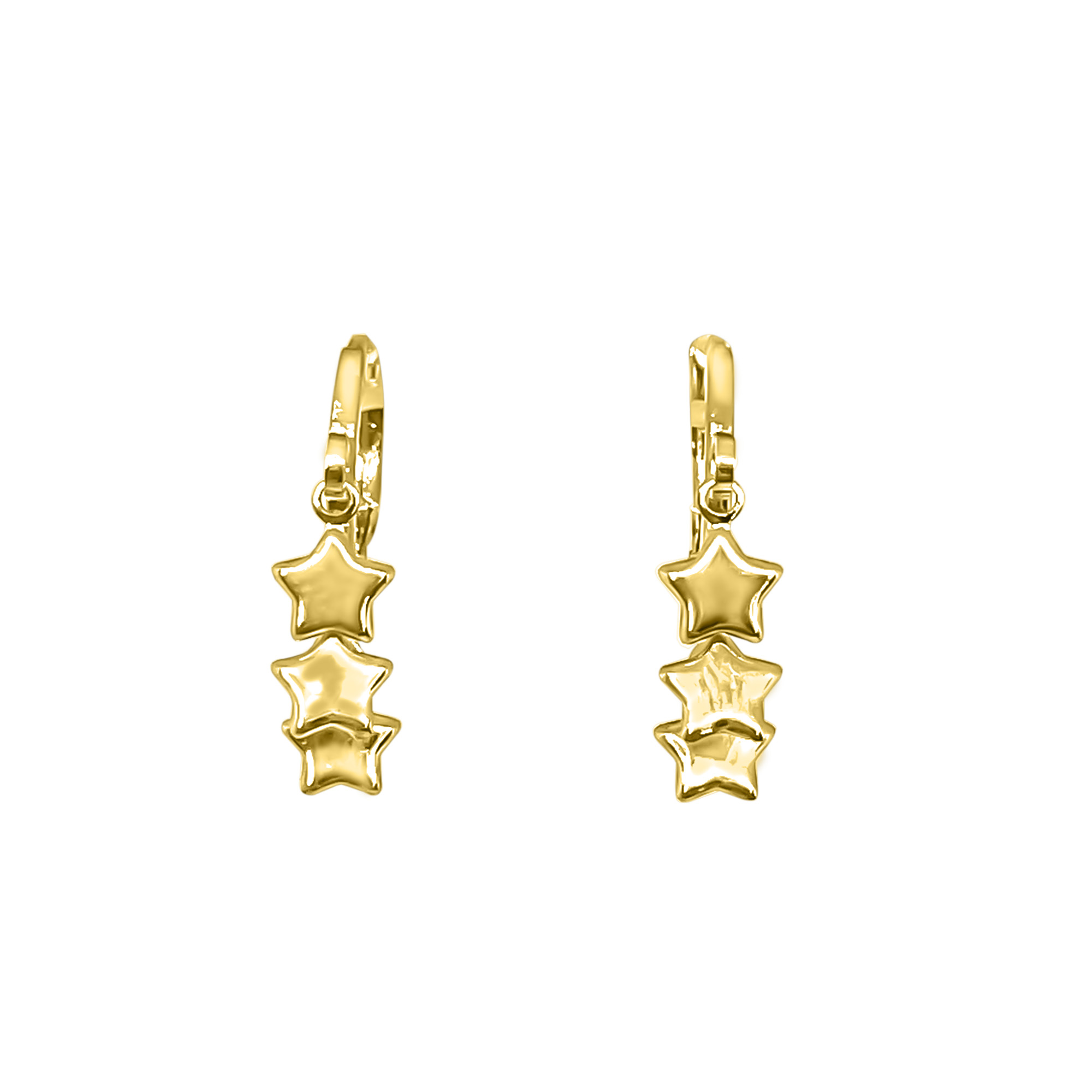 AROS ANDREA COGGIOLA JOYAS ARGOLLAS TRES ESTRELLAS ENCHAPADO ORO 18K - 2