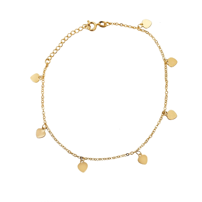 TOBILLERA ANDREA COGGIOLA JOYAS CORAZÓN ENCHAPADO ORO 18K - 1