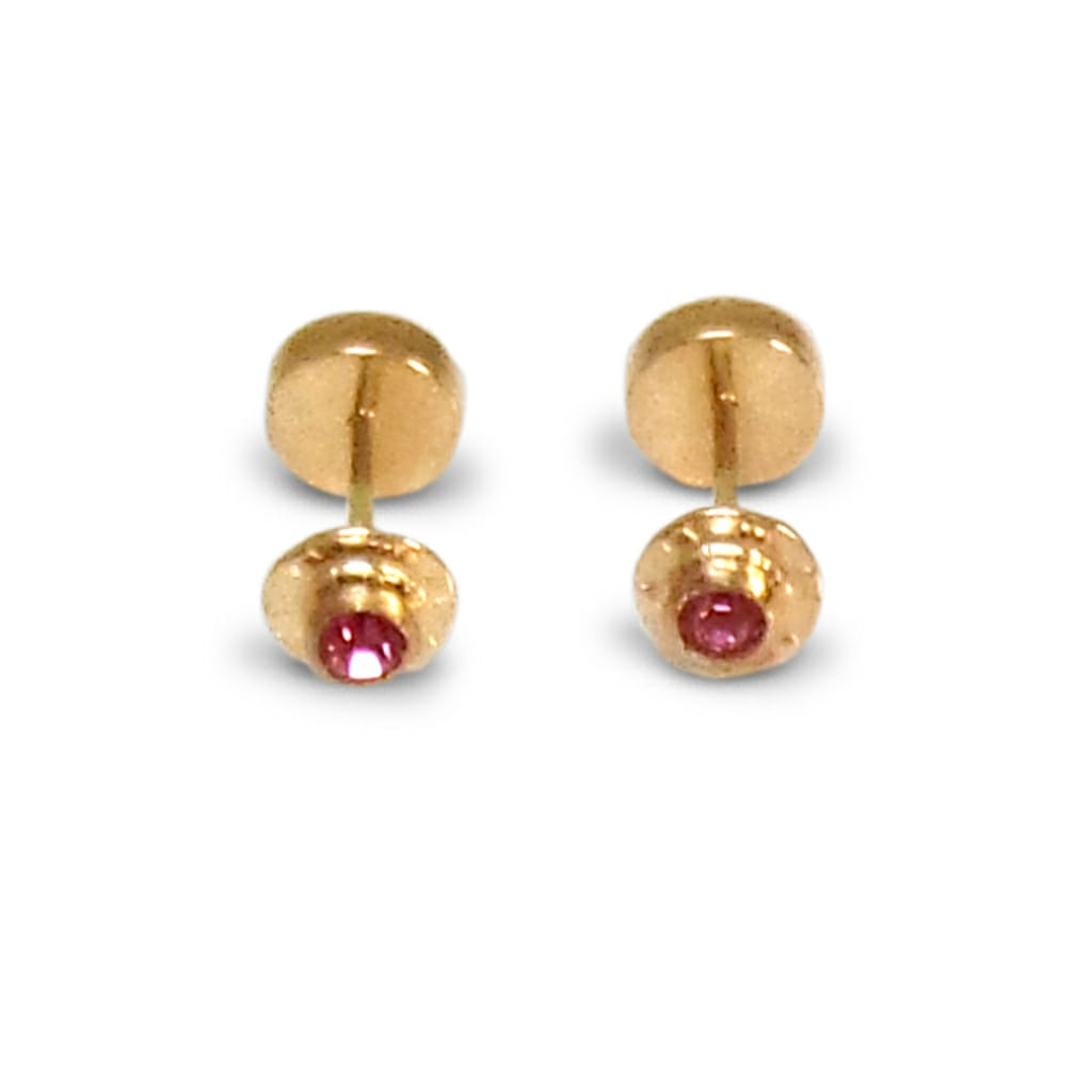 AROS ANDREA COGGIOLA JOYAS ABRIDORES BEBÉ CIRCÓN ROSADO 4MM LAMINADO ORO 18K - 1