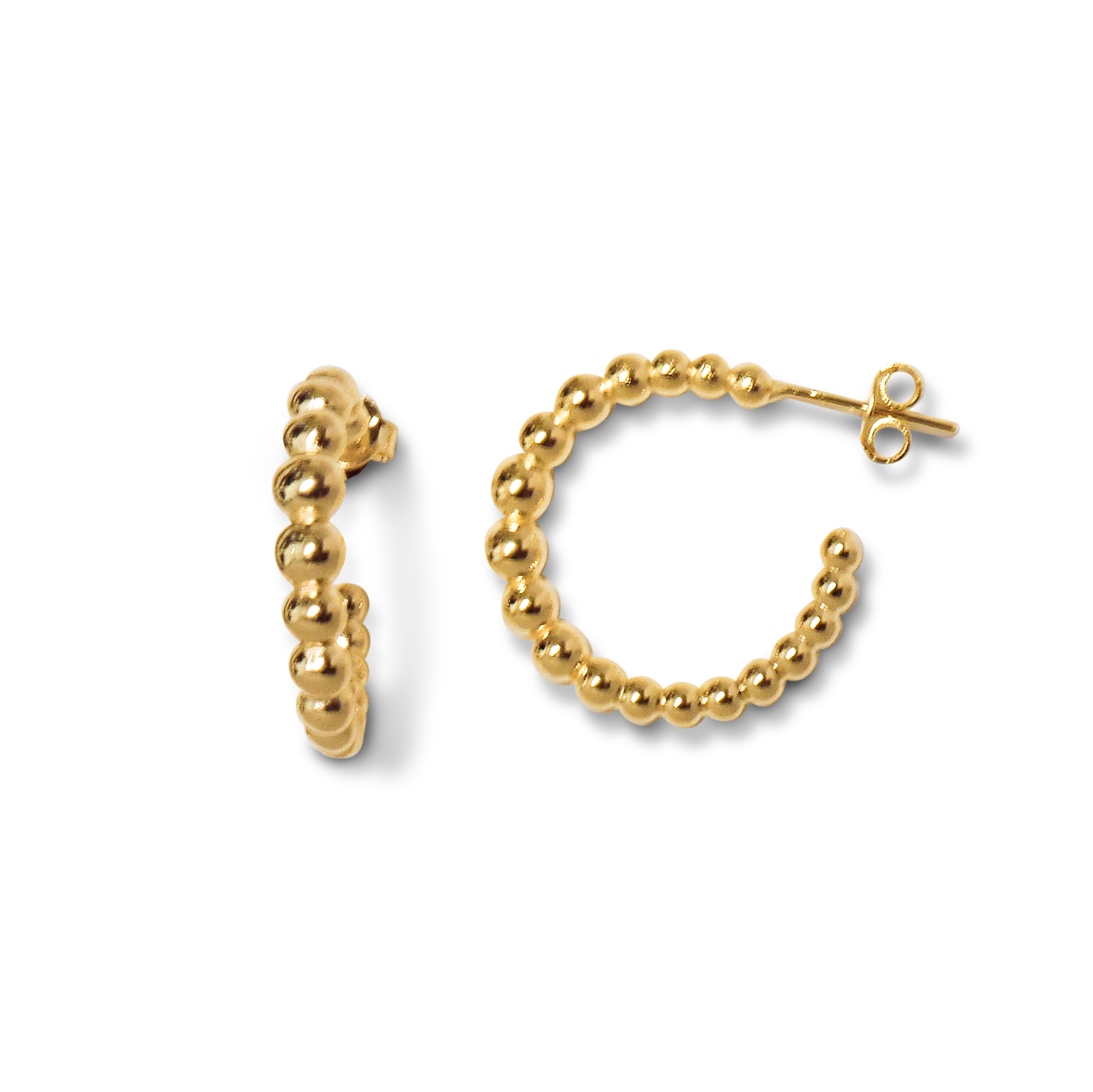 AROS ANDREA COGGIOLA JOYAS ARGOLLA BOLITAS 22MM ENCHAPADO ORO 18K - 1