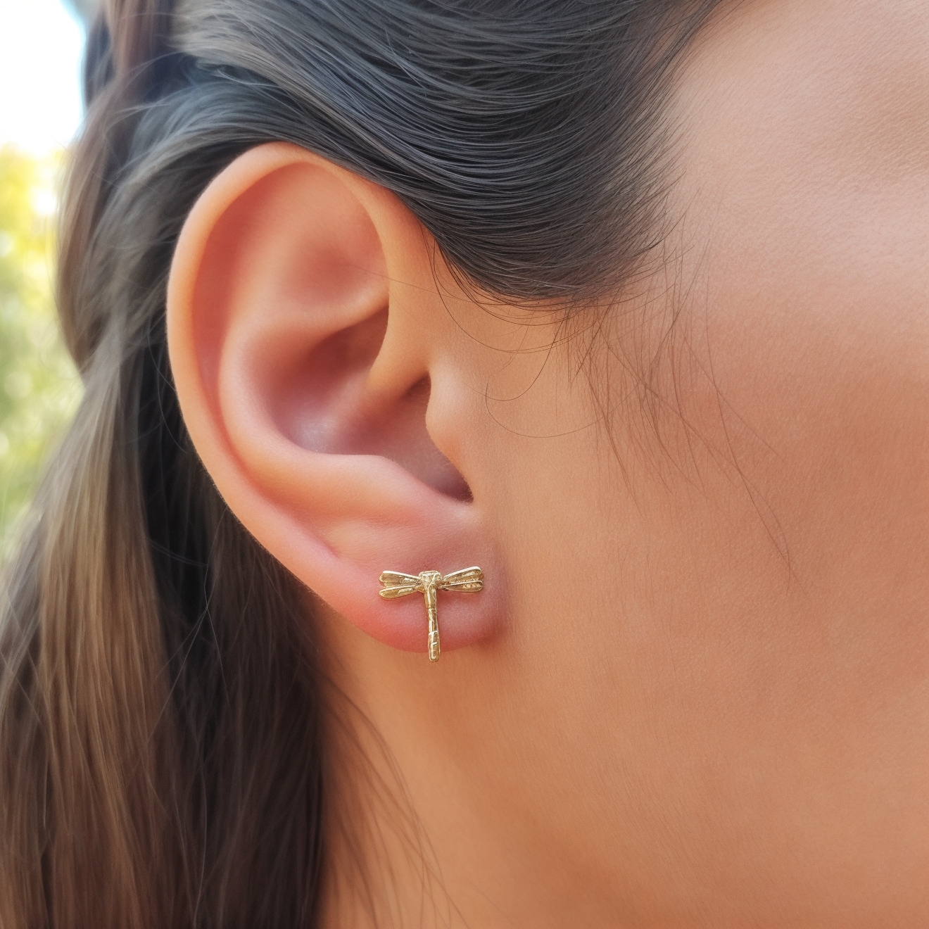 AROS ANDREA COGGIOLA JOYAS LIBÉLULA FINA ENCHAPADO ORO 18K - 3