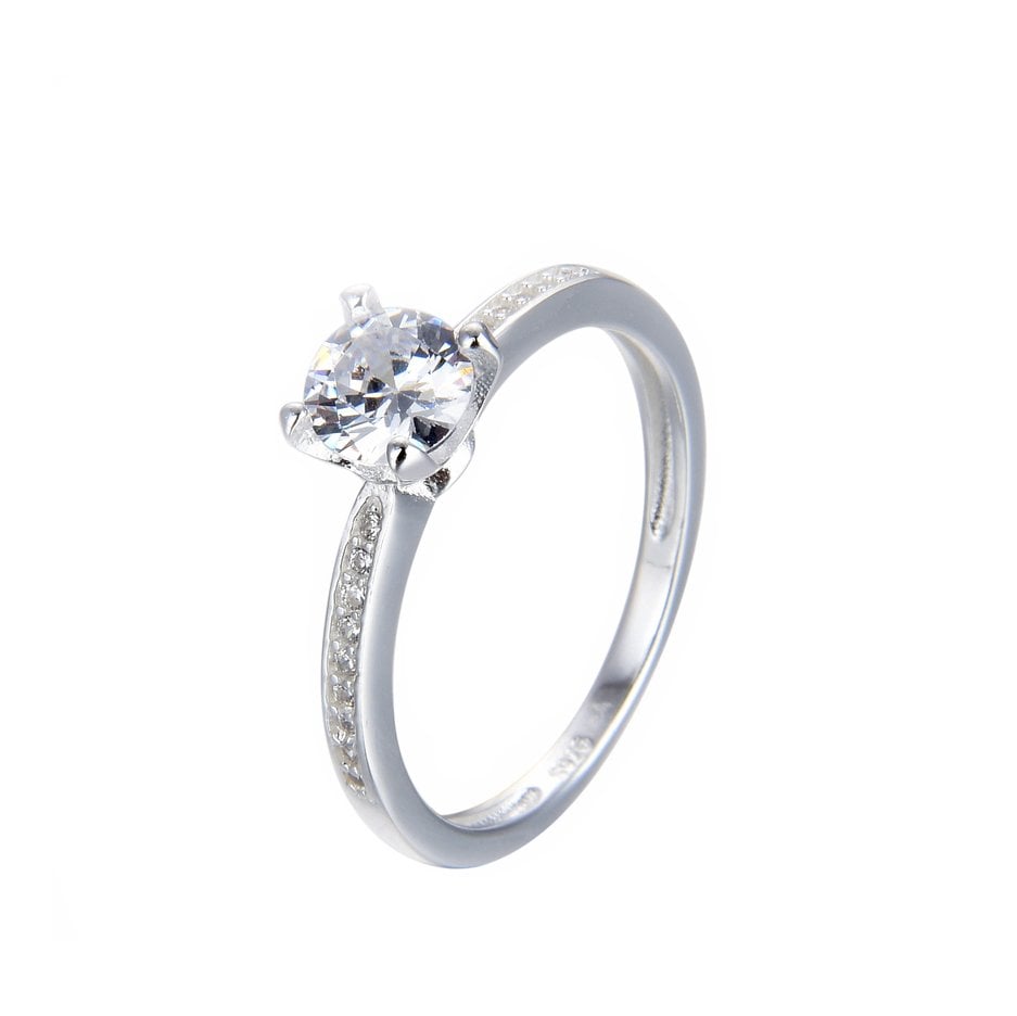 ANILLO ANDREA COGGIOLA JOYAS PLATA FINA 925 SOLITARIO CIRCÓN BLANCO #19 - 1