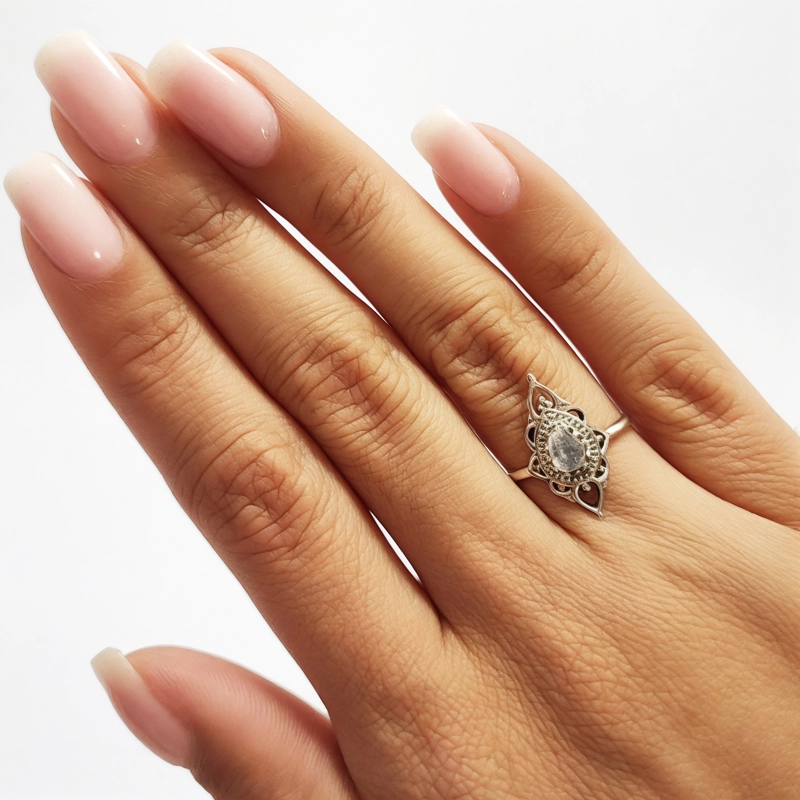 ANILLOS ANDREA COGGIOLA JOYAS PLATA FINA 925 ISHANI PIEDRA LUNA #15 - 3
