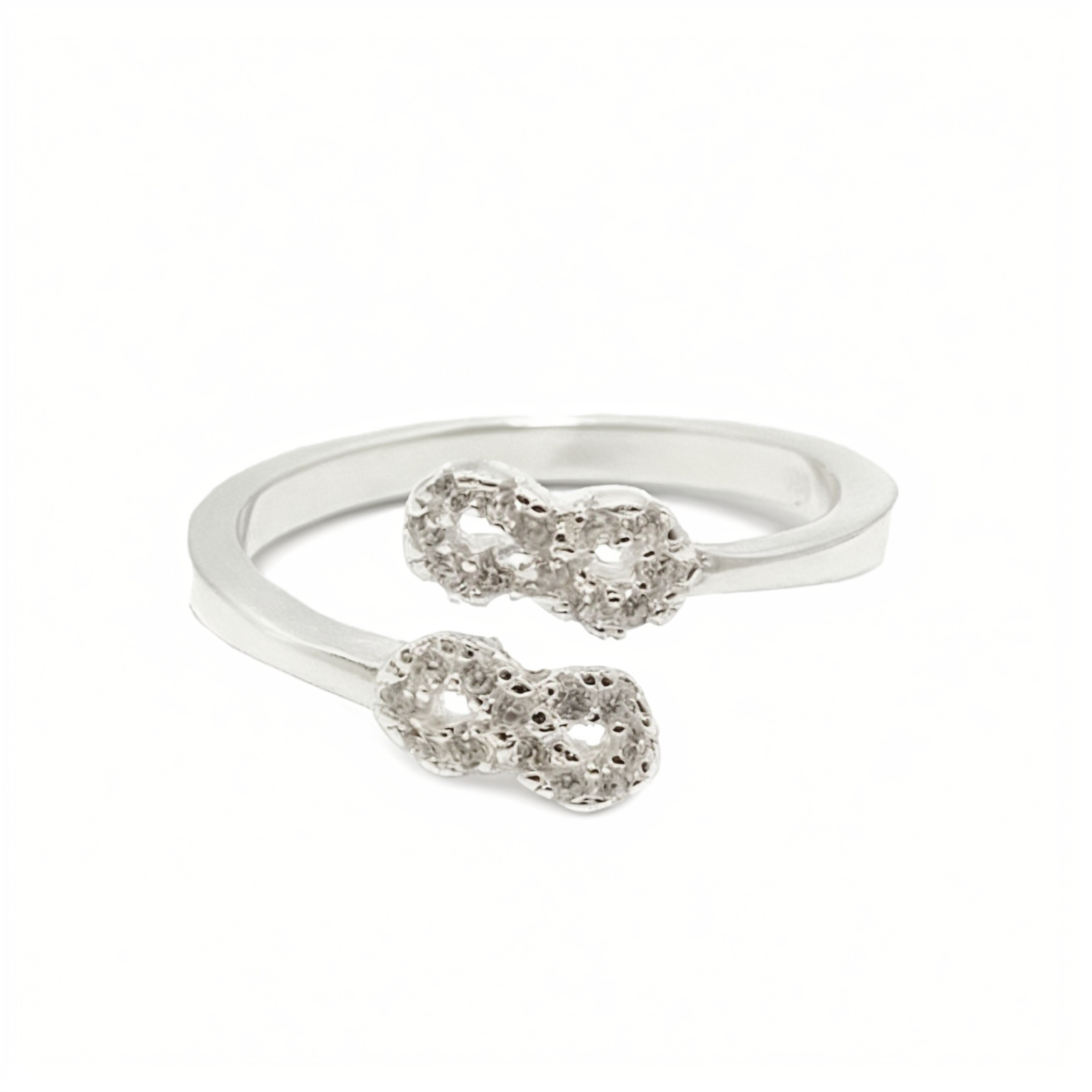 ANILLO ANDREA COGGIOLA JOYAS PLATA FINA 925 DOBLE INFINITO CIRCÓN - 1