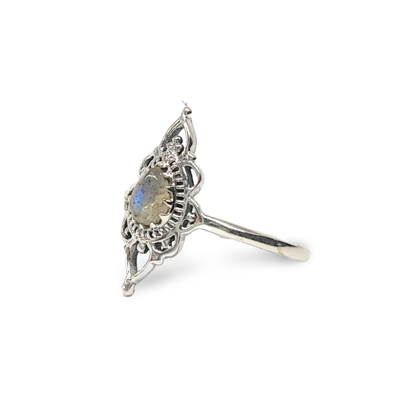 ANILLOS ANDREA COGGIOLA JOYAS PLATA FINA 925 ISHANI PIEDRA LABRADORITA #19 - 2