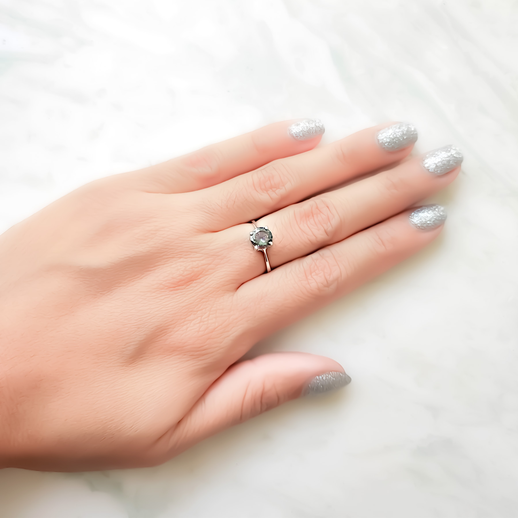 ANILLO ANDREA COGGIOLA JOYAS PLATA FINA 925 SOLITARIO 4 GRIFAS TOPACIO MÍSTICO #14 - 3