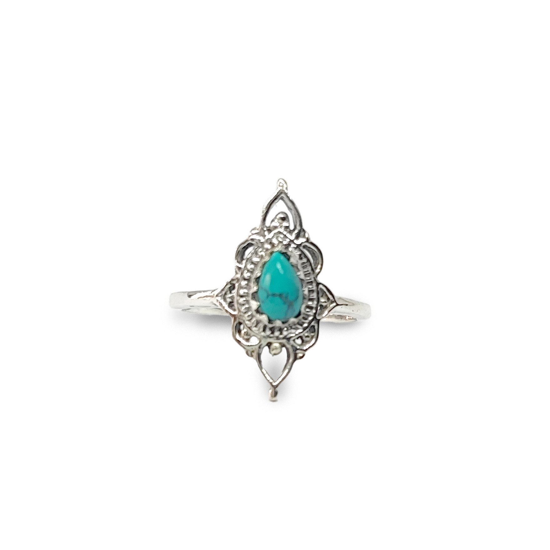 ANILLOS ANDREA COGGIOLA JOYAS PLATA FINA 925 ISHANI PIEDRA TURQUESA #16 - 1
