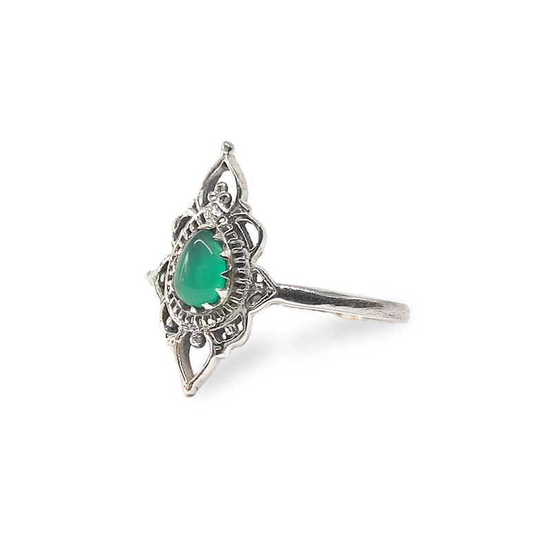 ANILLOS ANDREA COGGIOLA JOYAS PLATA FINA 925 ISHANI PIEDRA JADE #17 - 2