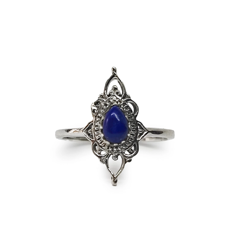 ANILLOS ANDREA COGGIOLA JOYAS PLATA FINA 925 ISHANI PIEDRA LAPISLÁZULI #19 - 1