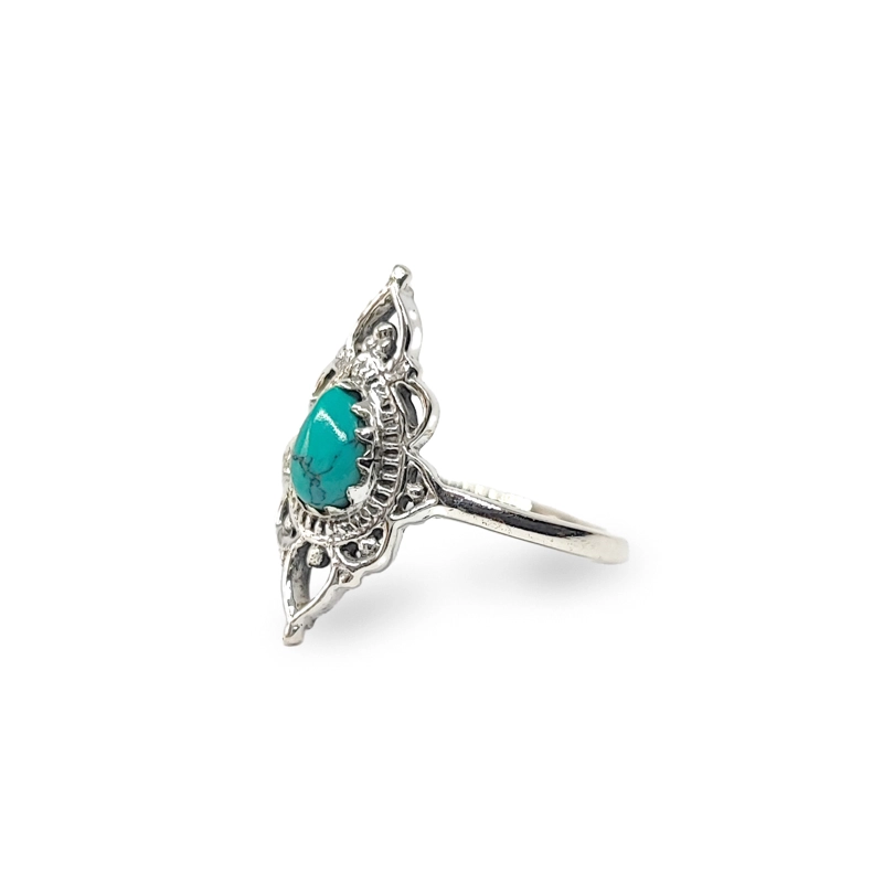 ANILLOS ANDREA COGGIOLA JOYAS PLATA FINA 925 ISHANI PIEDRA TURQUESA #19 - 2