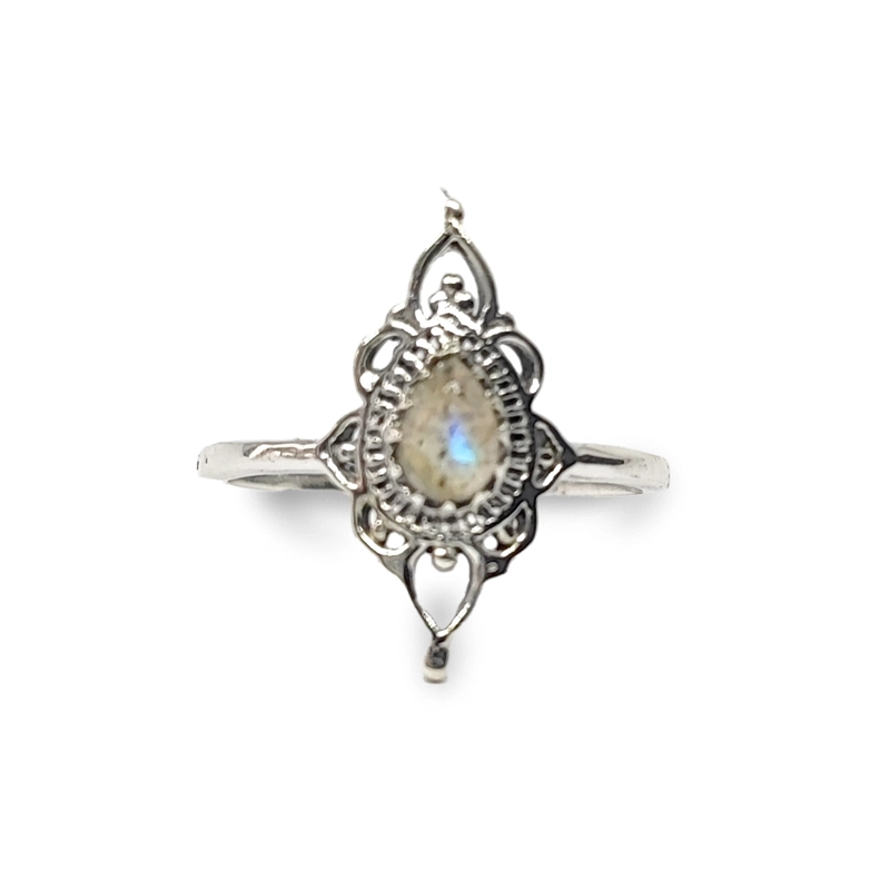 ANILLOS ANDREA COGGIOLA JOYAS PLATA FINA 925 ISHANI PIEDRA LABRADORITA #14 - 1