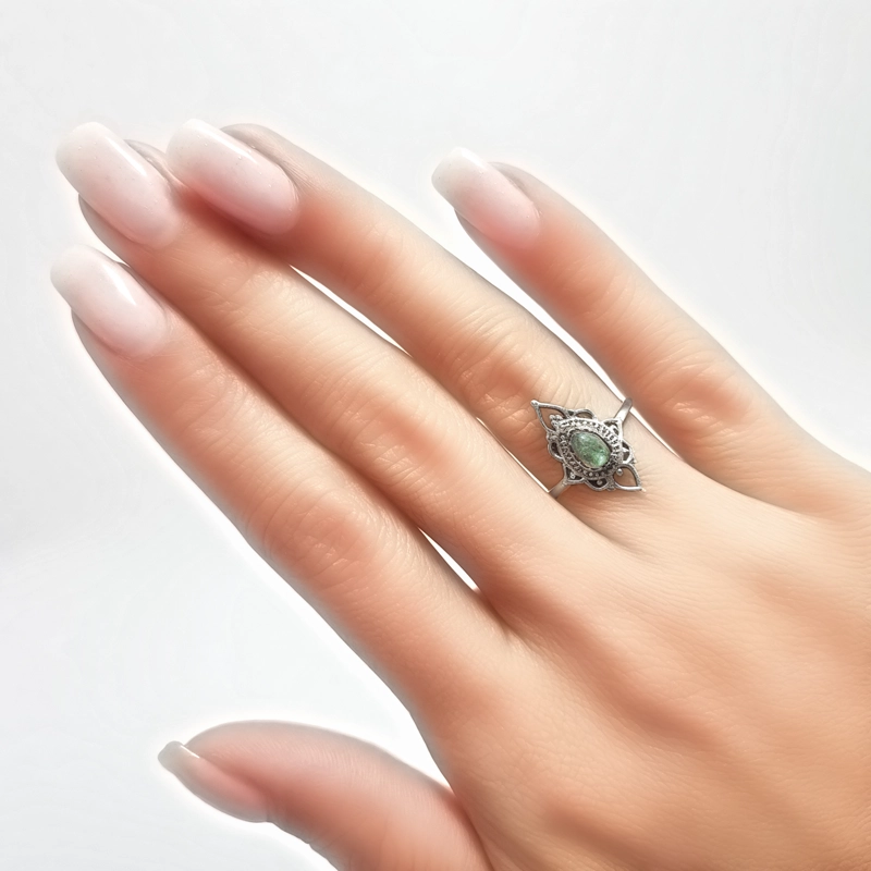 ANILLOS ANDREA COGGIOLA JOYAS PLATA FINA 925 ISHANI PIEDRA LABRADORITA #14 - 3