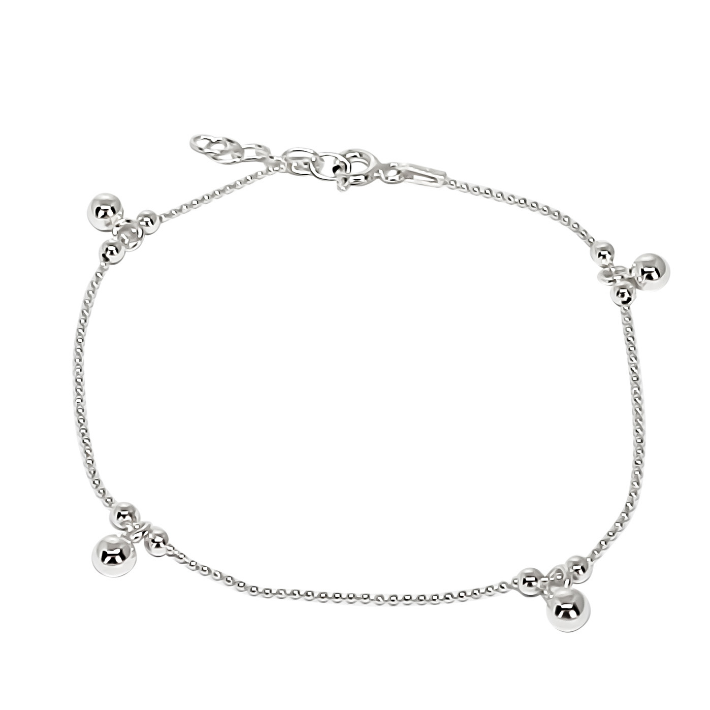 PULSERA ANDREA COGGIOLA JOYAS CADENA BOLITAS MINI PLATA FINA 925 - 1