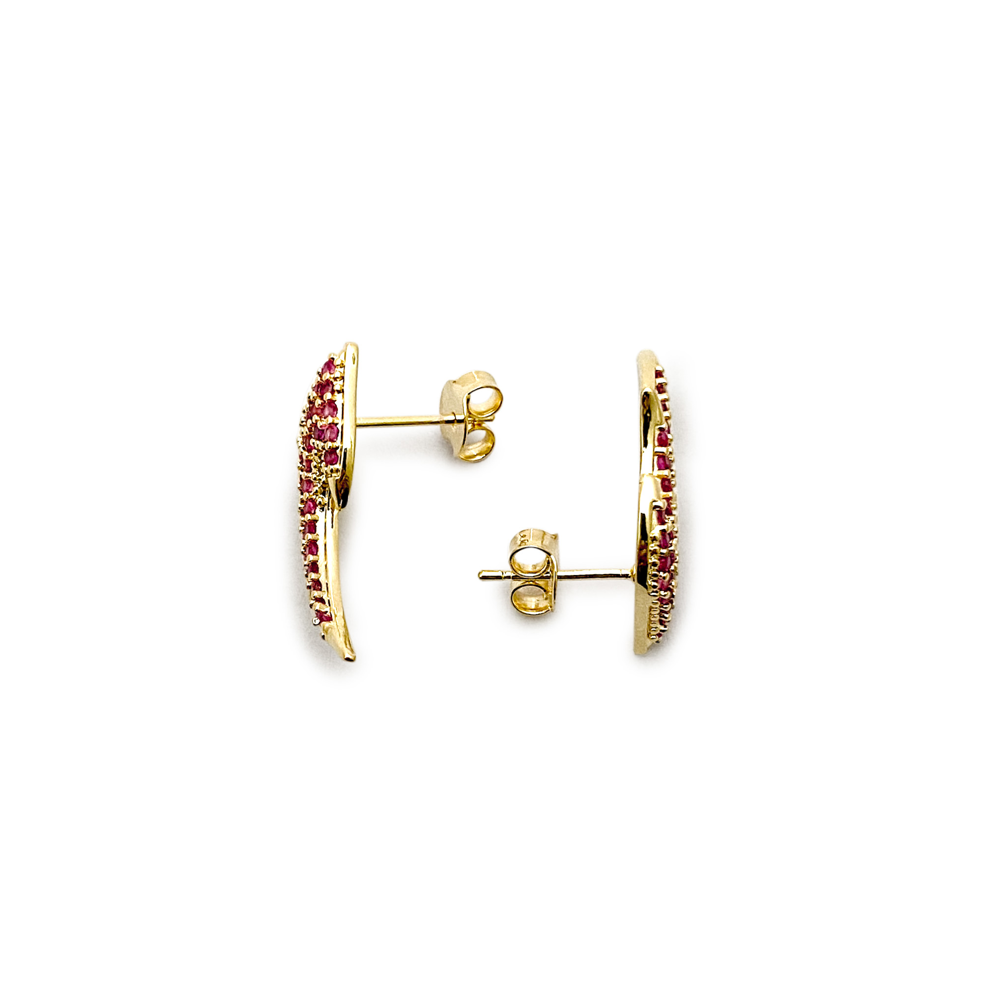 AROS ANDREA COGGIOLA JOYAS GOLONDRINA CIRCÓN FUCSIA ENCHAPADO ORO 18K - 2