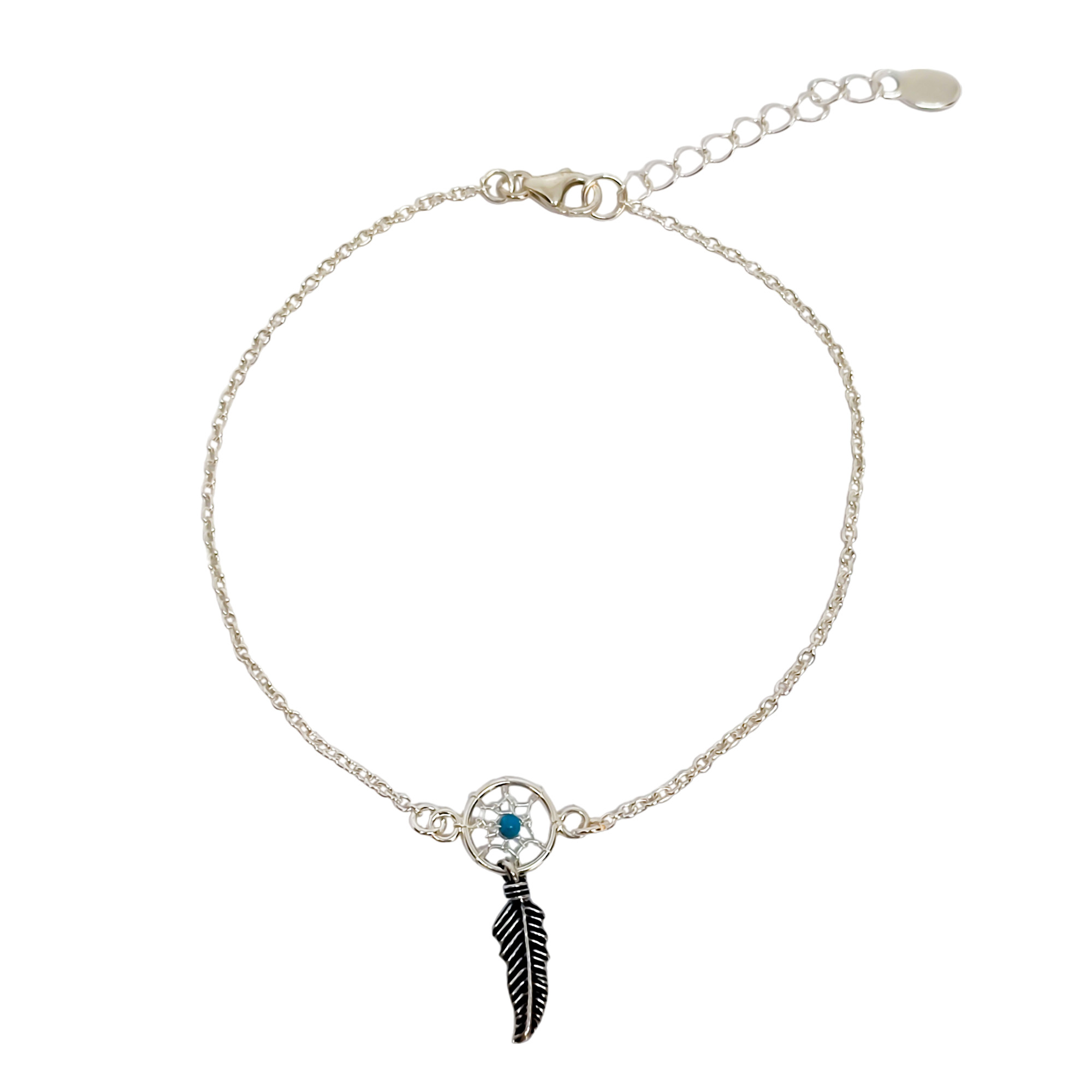PULSERA ANDREA COGGIOLA JOYAS ATRAPASUEÑO TURQUESA PLATA FINA 925 - 1