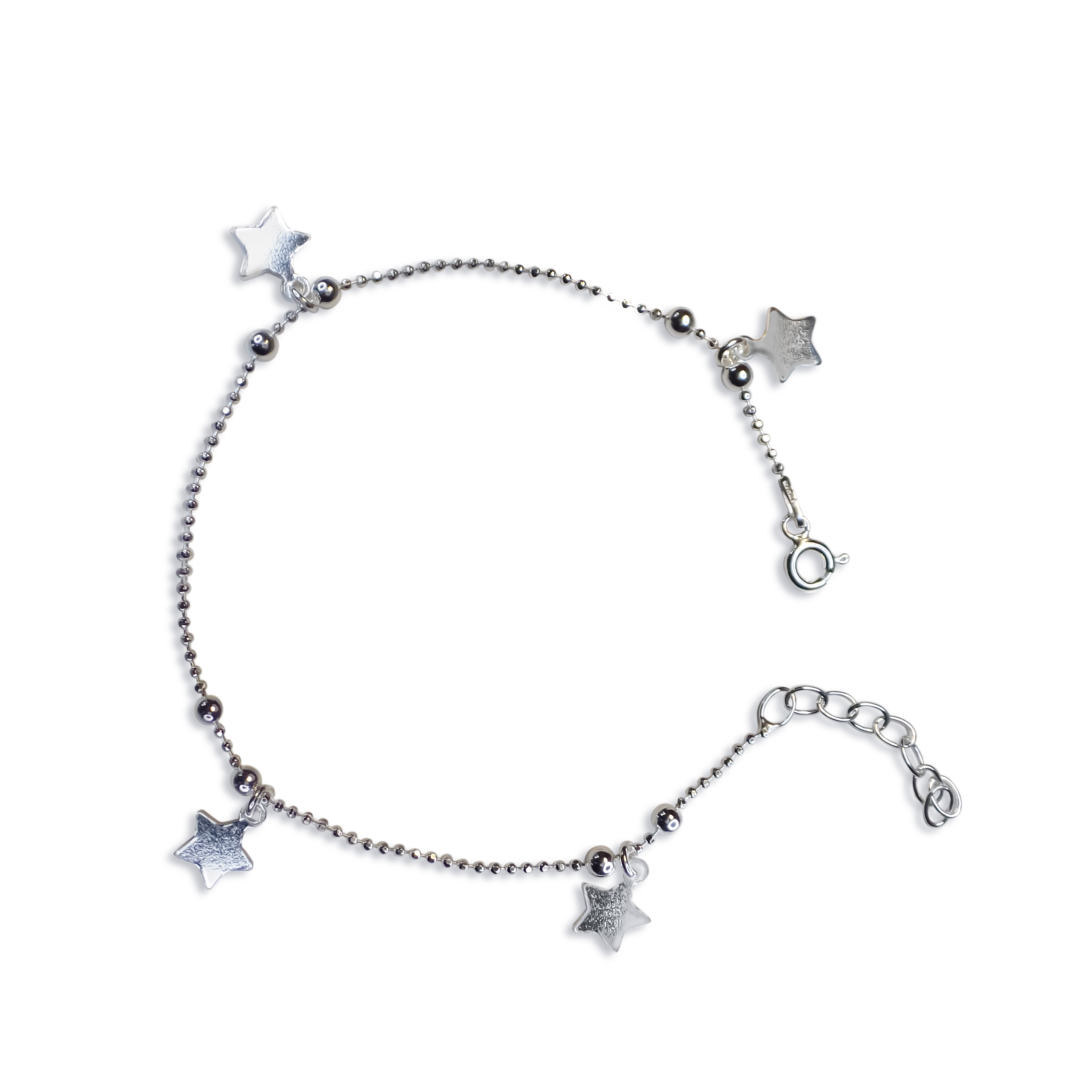 PULSERA ANDREA COGGIOLA JOYAS CHICHES ESTRELLAS BOLITAS PLATA FINA 925 - 1