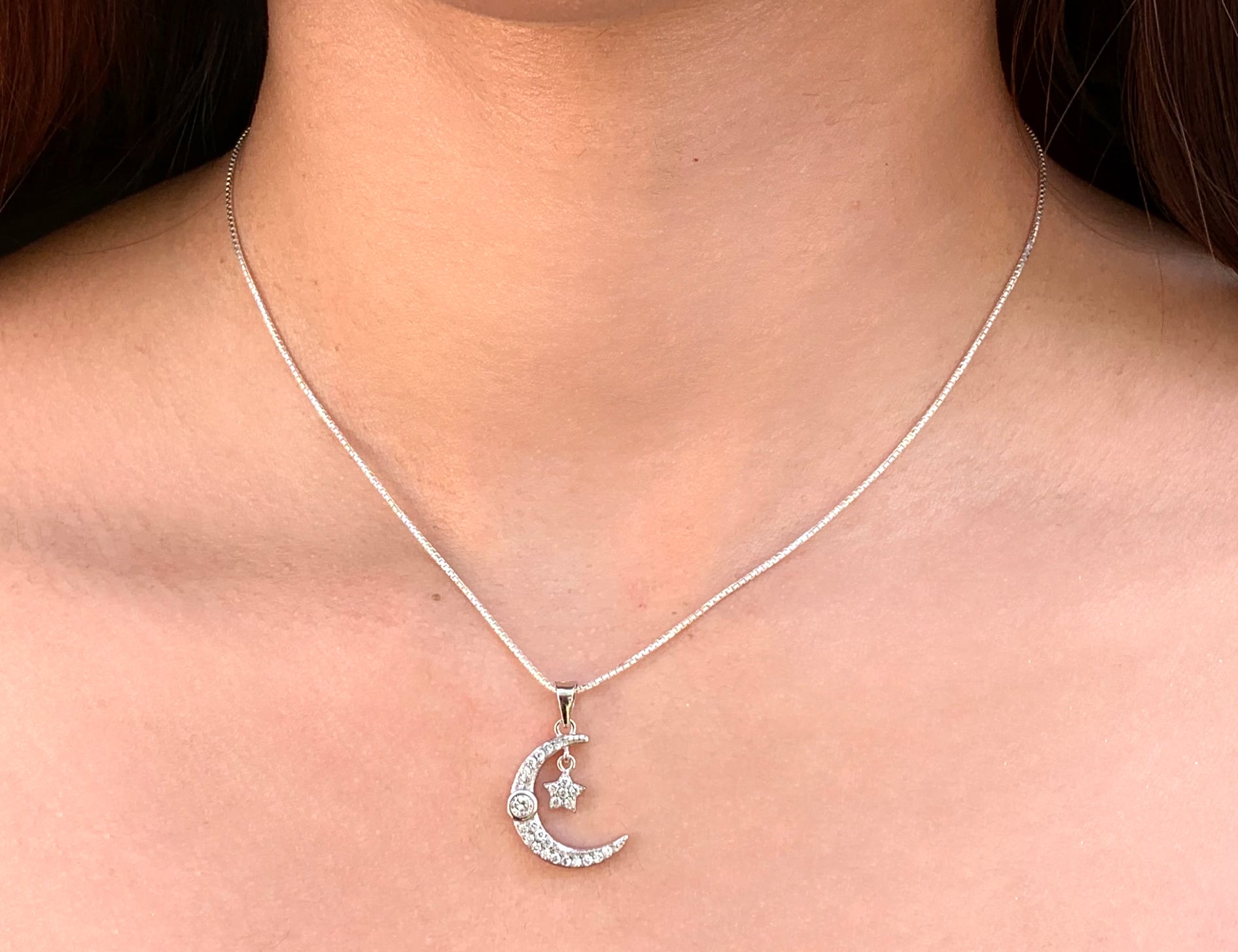 COLLAR ANDREA COGGIOLA JOYAS PLATA FINA 925 LUNA ESTRELLA CIRCÓN - 2