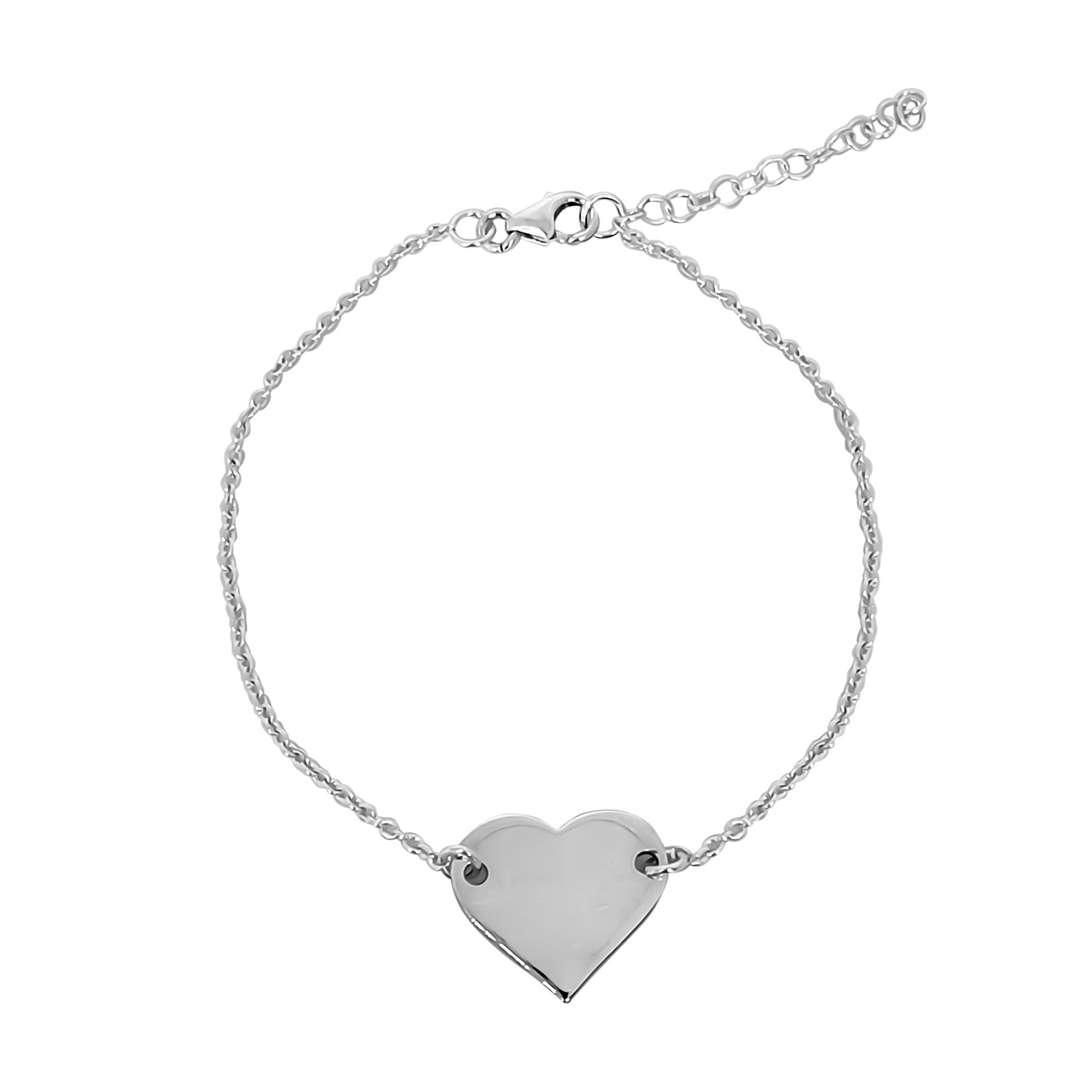 PULSERA ANDREA COGGIOLA JOYAS CORAZÓN PLANO PLATA FINA 925 - 1