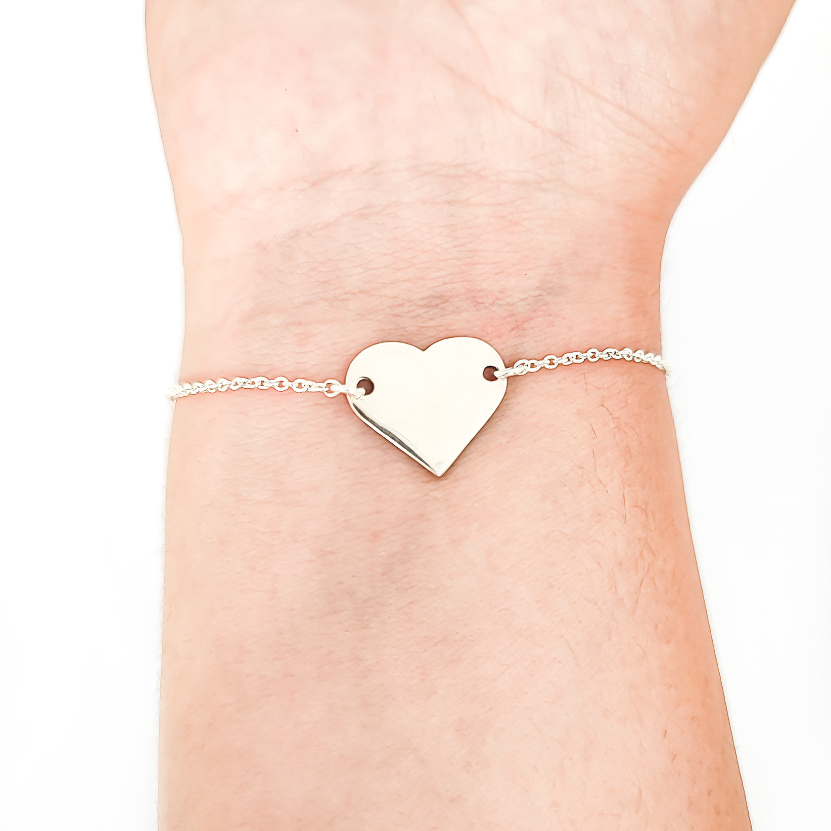 PULSERA ANDREA COGGIOLA JOYAS CORAZÓN PLANO PLATA FINA 925 - 3