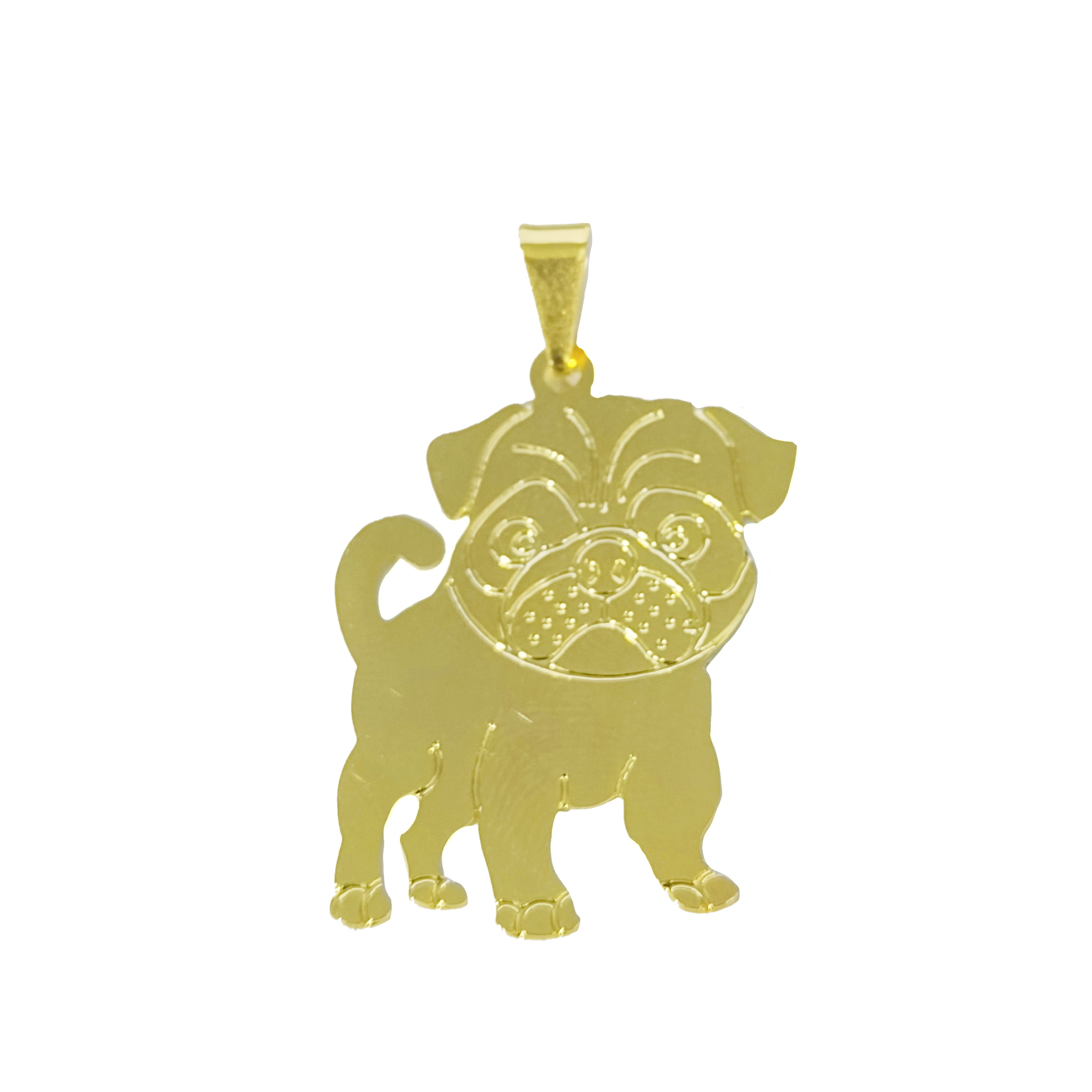 COLGANTE PERRO PUG ENCHAPADO ORO 18K - 1