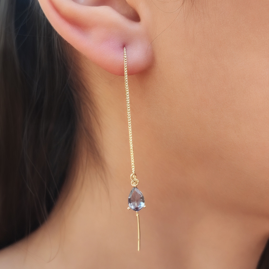 AROS ANDREA COGGIOLA JOYAS CADENA COLGANTE GOTA ENCHAPADO ORO 18K - 2