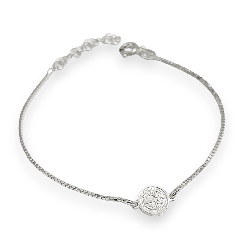 PULSERA MEDALLA SAN BENITO PLATA FINA 925 - 3