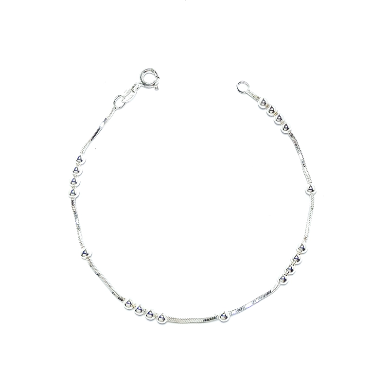 PULSERA ANDREA COGGIOLA JOYAS COLA DE TOPO BOLITAS PLATA FINA 925 - 1