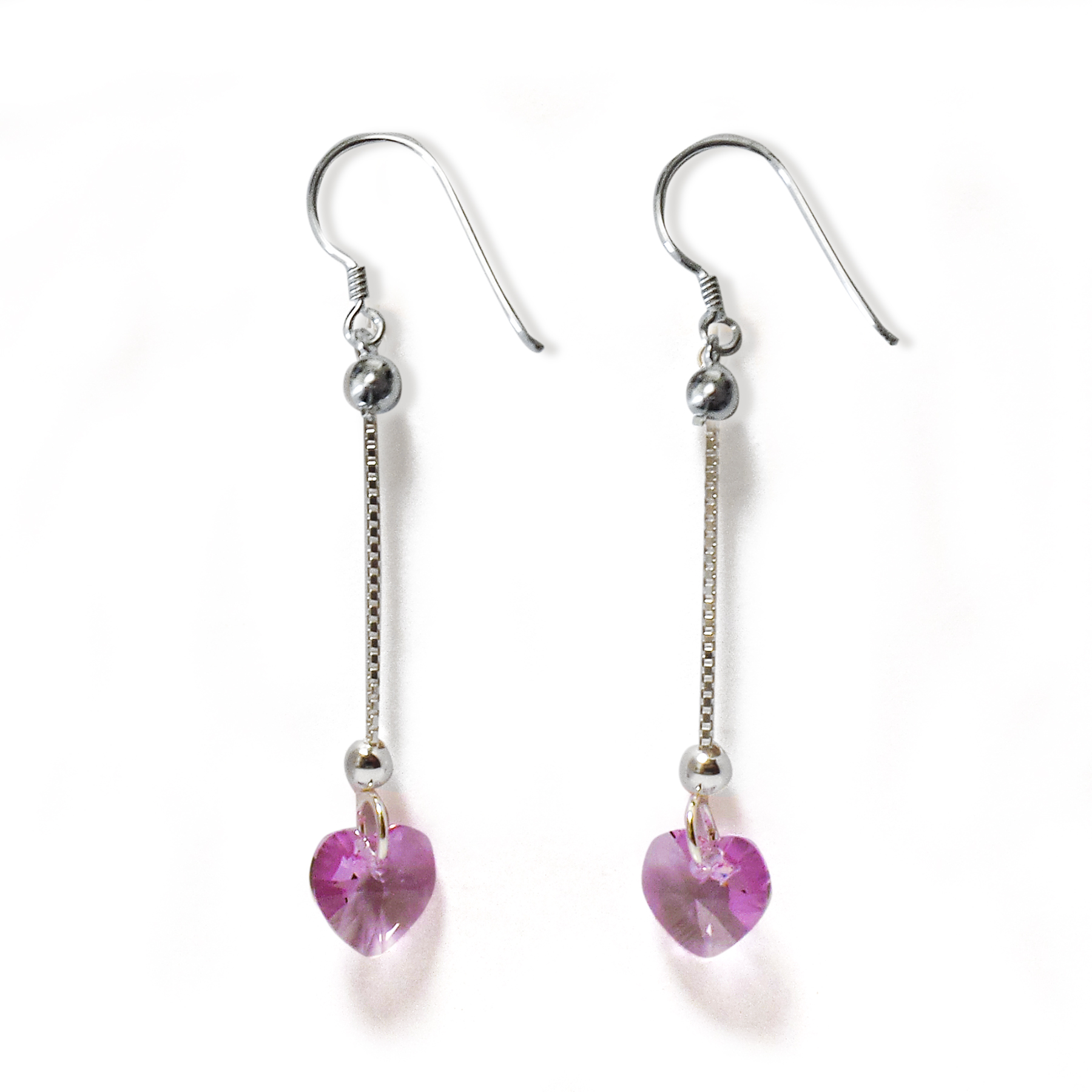 AROS ANDREA COGGIOLA JOYAS CORAZÓN CRISTAL COLGANTE PLATA FINA 925 - 1