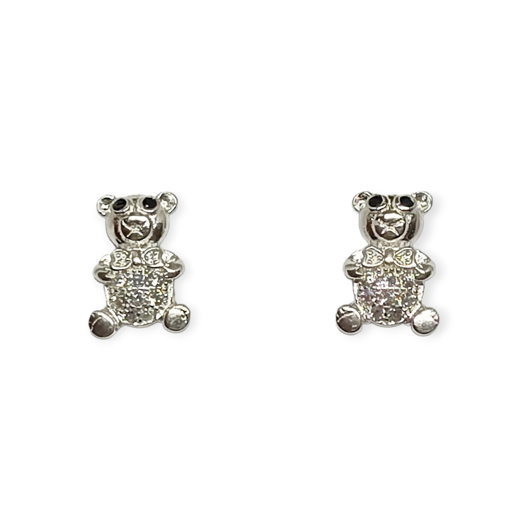 AROS ANDREA COGGIOLA JOYAS OSO MICRO CIRCÓN PLATA FINA 925 - 1