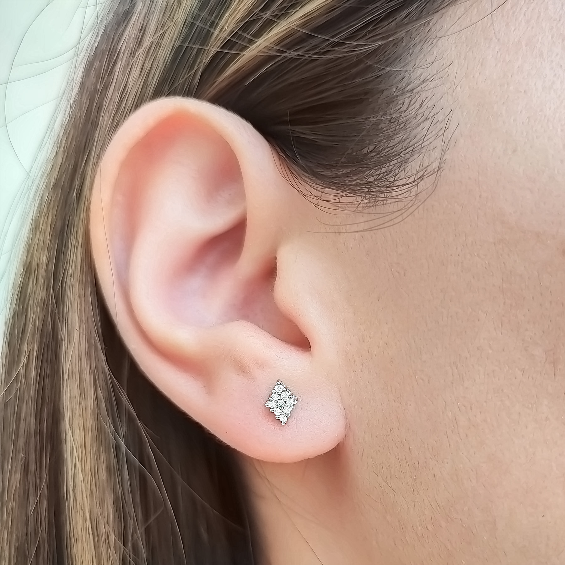 AROS ANDREA COGGIOLA JOYAS CIRCÓN ROMBO PLATA FINA 925 - 2
