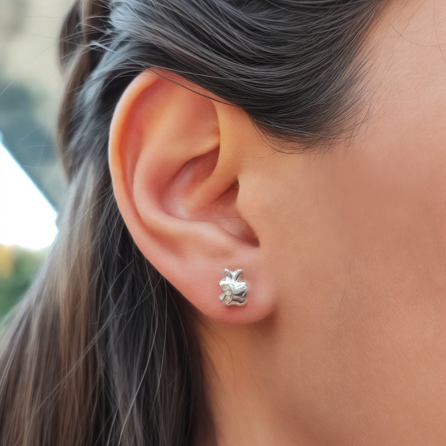 AROS ANDREA COGGIOLA JOYAS MANZANA CIRCÓN PLATA FINA 925 - 3