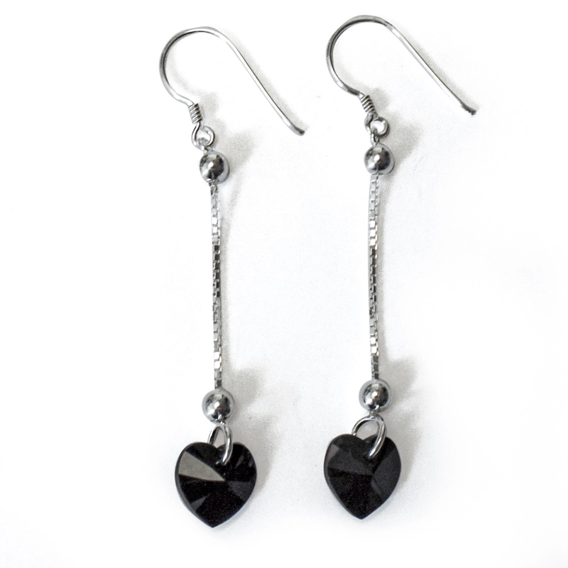 AROS ANDREA COGGIOLA JOYAS CORAZÓN CRISTAL COLGANTE PLATA FINA 925 - 1