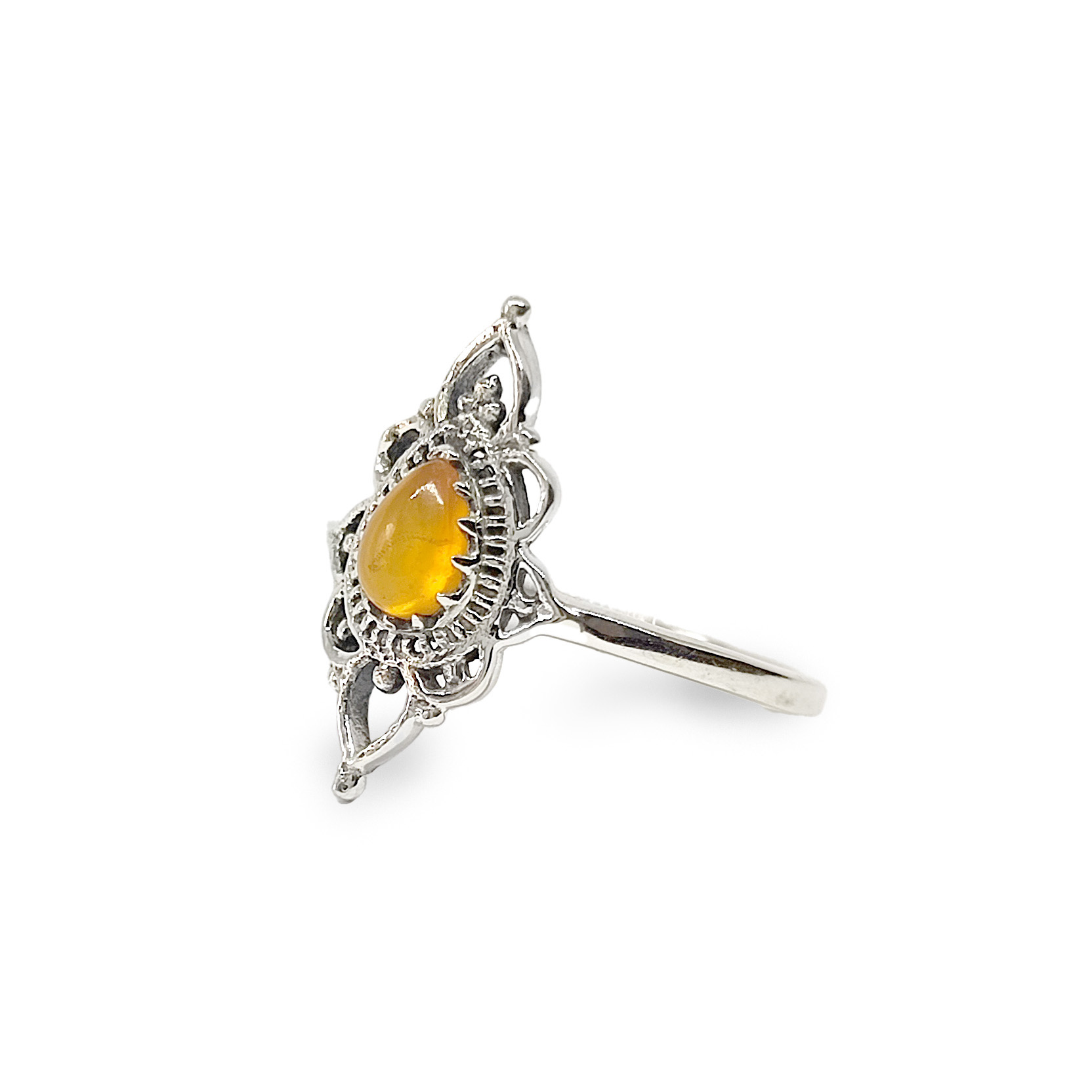 ANILLO ANDREA COGGIOLA JOYAS PLATA FINA 925 ISHANI PIEDRA ÁMBAR #16 - 2