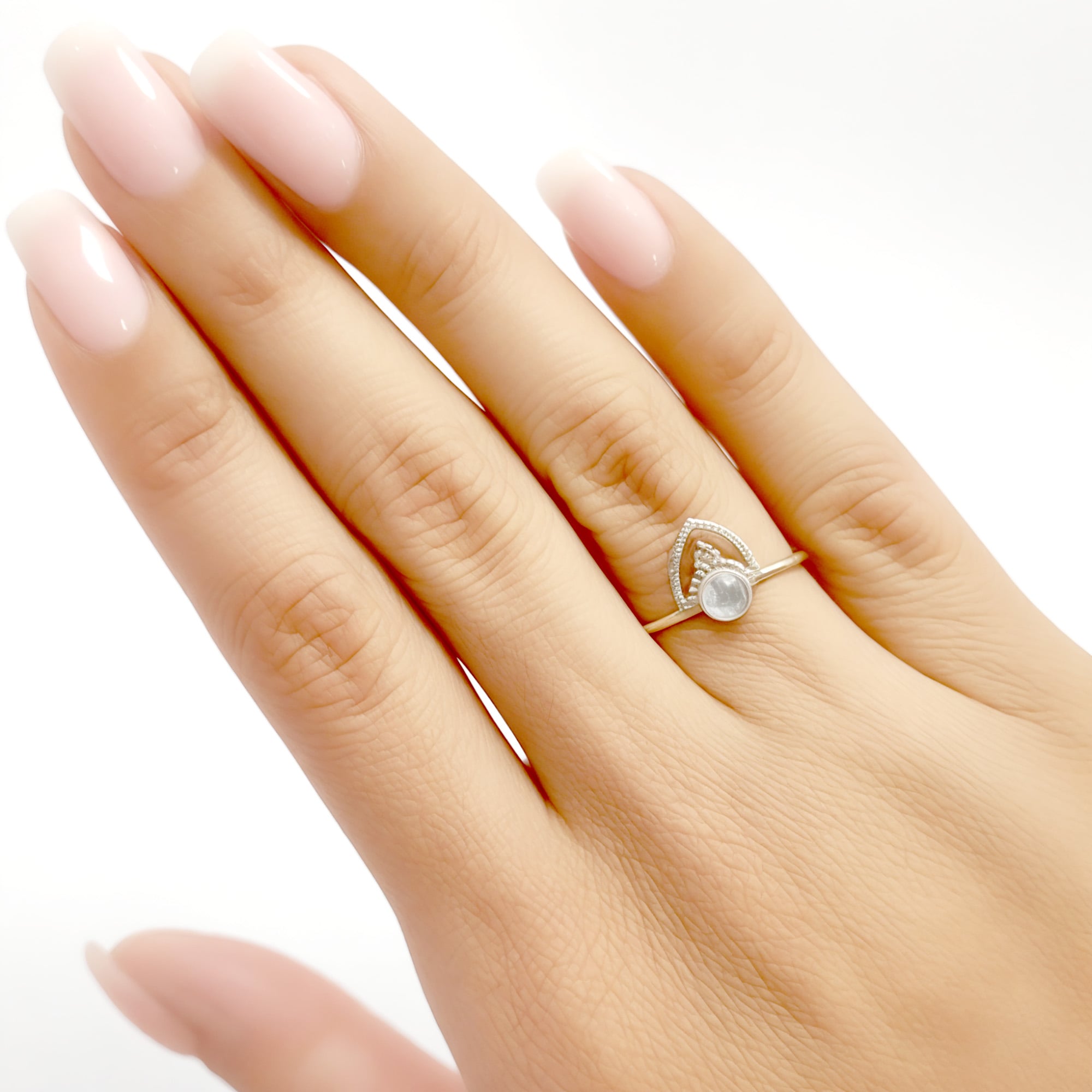 ANILLO ANDREA COGGIOLA JOYAS PLATA FINA 925 PRISHA PIEDRA LUNA #17 - 2