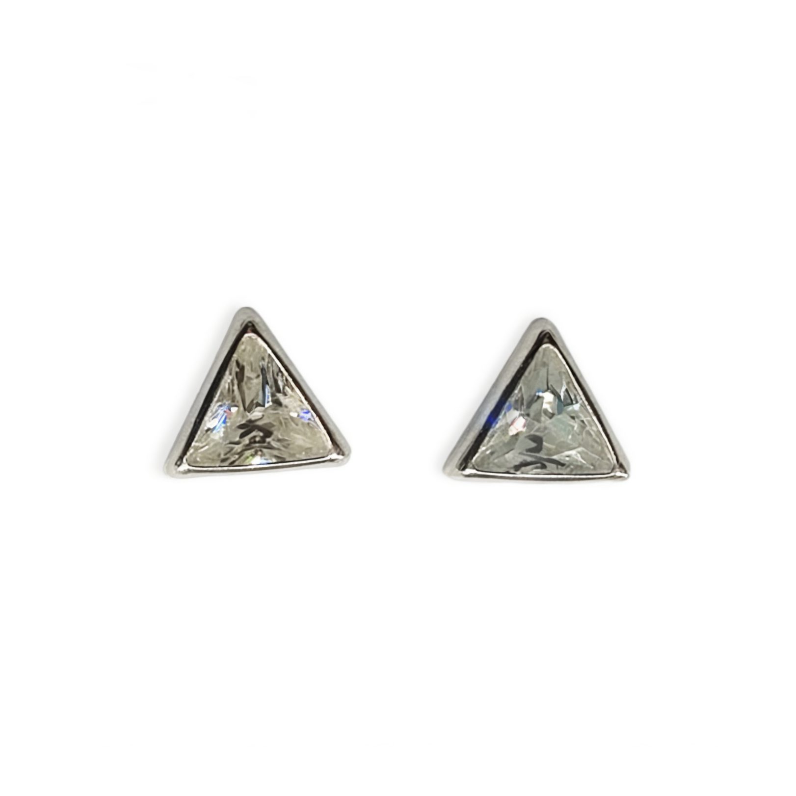 AROS ANDREA COGGIOLA JOYAS TRIANGULOS CIRCON PLATA FINA 925