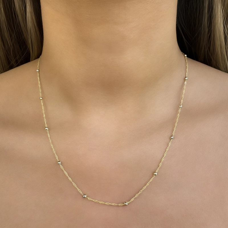 COLLAR ANDREA COGGIOLA JOYAS ENCHAPADO ORO 18K BOLITAS SINGAPUR - 2