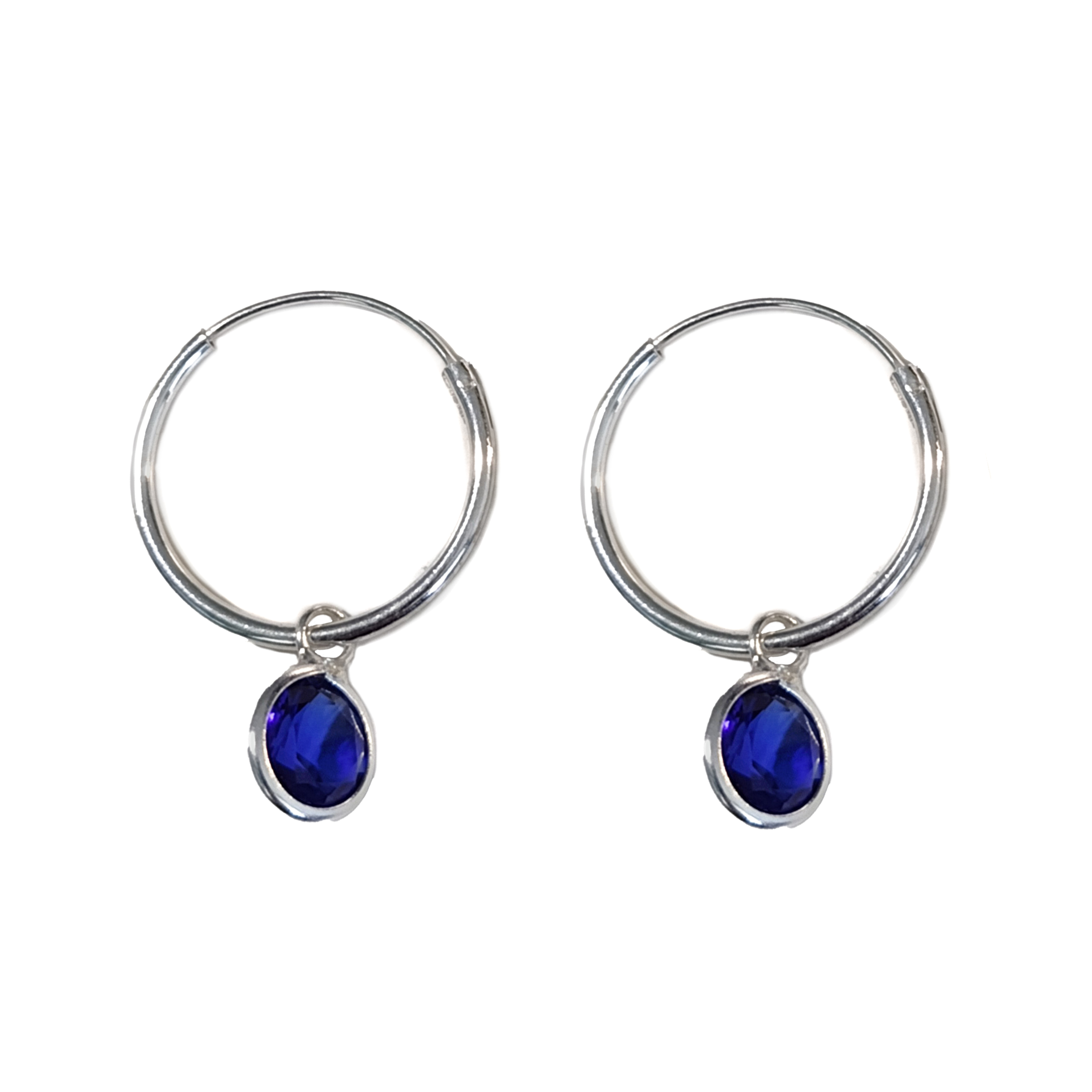 AROS ANDREA COGGIOLA JOYAS ARGOLLA CIRCÓN AZUL COLGANTE PLATA FINA 925 - 1