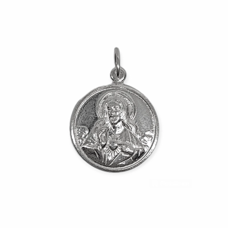 COLGANTE SAGRADO CORAZON 20MM PLATA FINA 925 - 1